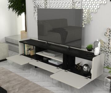 Rogan Tv Stand Kumtaşı - Senkronsiyah