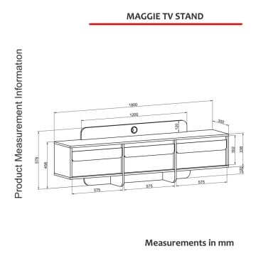 Maggie Tv Stand Antrasit - Atlantik Çam