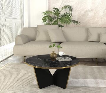 Lagerta Orta Sehpa Siyah Mermer - Siyah