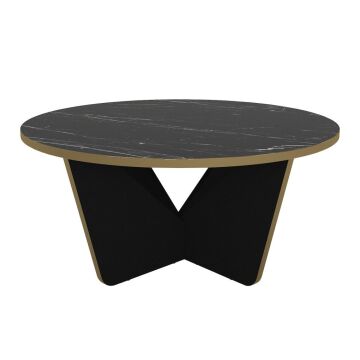 Lagerta Orta Sehpa Siyah Mermer - Siyah