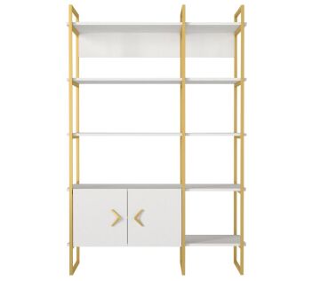 Santana Kitaplık Beyaz - Gold