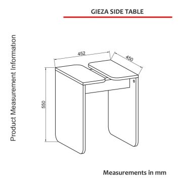 Gieza Yan Sehpa Siyah-Atlantikçam