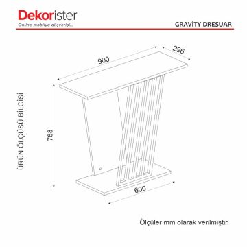 Dekorister Gravity Traverten Desenli Gold Metal Dresuar - Modern Antre/Hol Konsolu