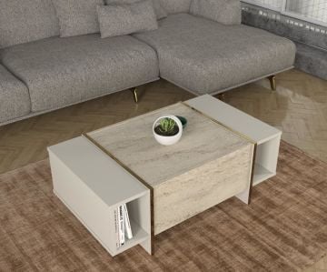 Dekorister Exclusive Veyron Orta Sehpa Kumtaşı-Traverten