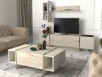 Dekorister Exclusive Veyron Orta Sehpa Kumtaşı-Traverten