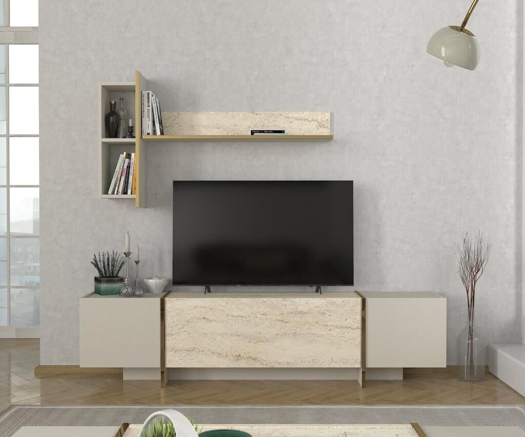 Exclusive Veyron Tv Ünitesi Kumtaşı-Traverten