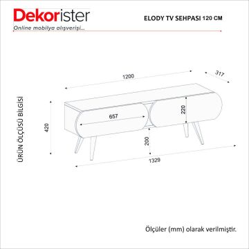 Elody Tv Ünitesi 120 cm Beyaz - Sepet