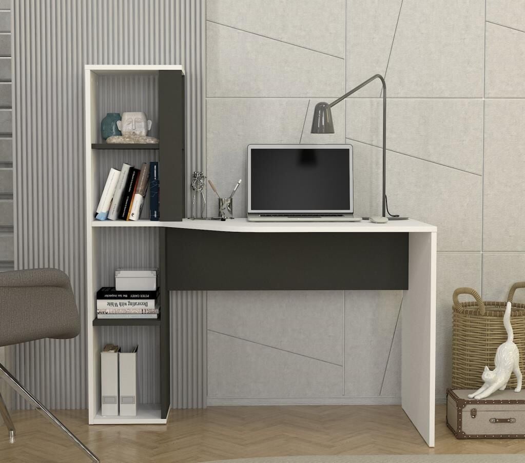 Gemini Çalışma Masası Beyaz - Antrasit