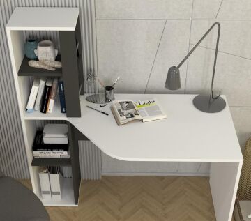 Gemini Çalışma Masası Beyaz - Antrasit