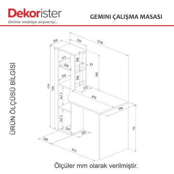 Gemini Çalışma Masası Beyaz - Antrasit