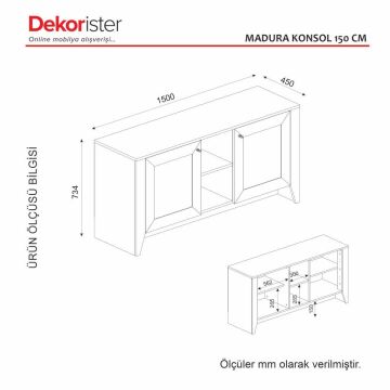 Madura Konsol Safir - Hazeran 150 cm