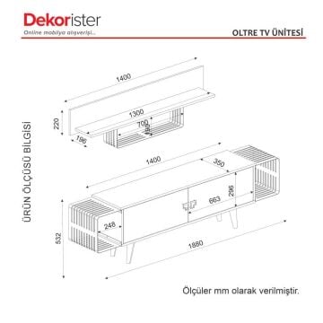 Oltre Tv Ünitesi Ceviz - Siyah