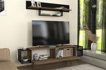 Oltre Tv Ünitesi Ceviz - Siyah