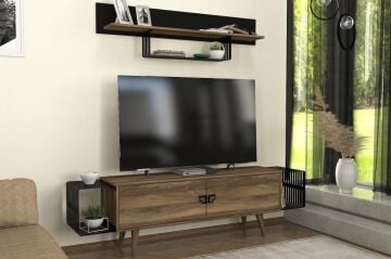 Oltre Tv Ünitesi Ceviz - Siyah