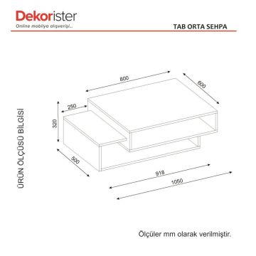 Dekorister Tab Orta Sehpa Beyaz-Ceviz