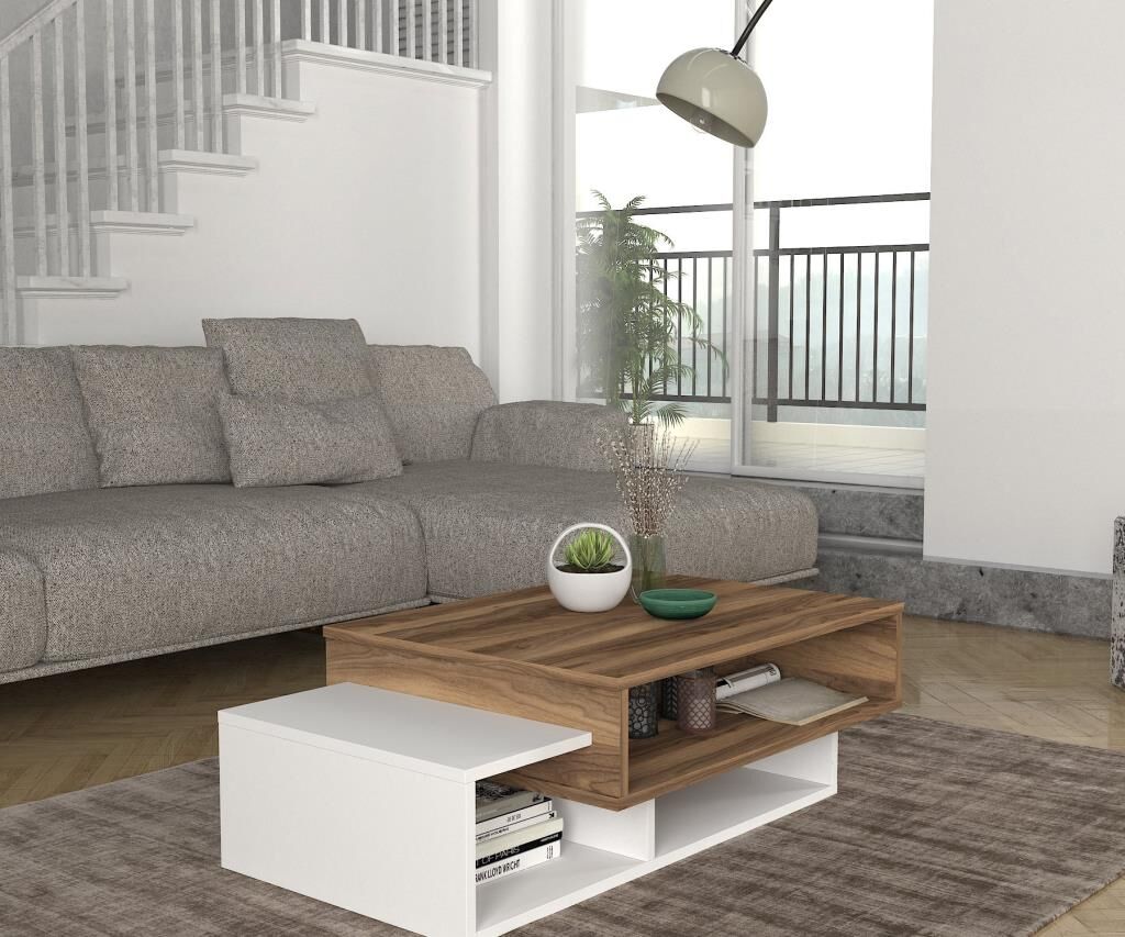 Tab Orta Sehpa Beyaz-Ceviz