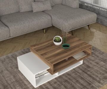 Tab Orta Sehpa Beyaz-Ceviz