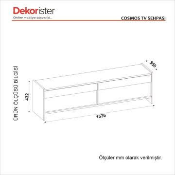 Dekorister Cosmos Tv Sehpası Beyaz - Rota 150 cm