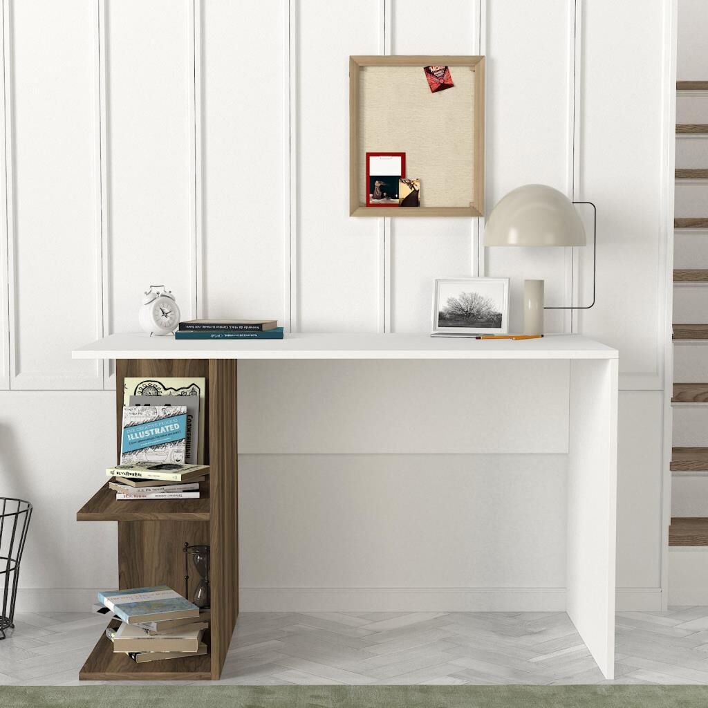 Elegance Çalışma Masası Beyaz-Ceviz