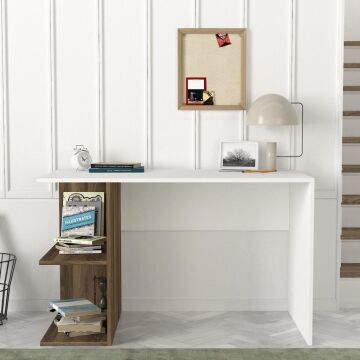 Elegance Çalışma Masası Beyaz-Ceviz