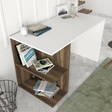 Elegance Çalışma Masası Beyaz-Ceviz
