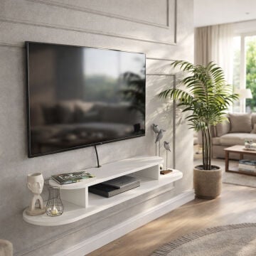 Koza Tv Sehpası Beyaz 120 cm