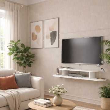 Koza Tv Sehpası Beyaz 120 cm