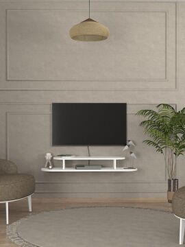 Koza Tv Sehpası Beyaz 120 cm