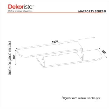 Macros Tv Sehpası Beyaz 120 cm
