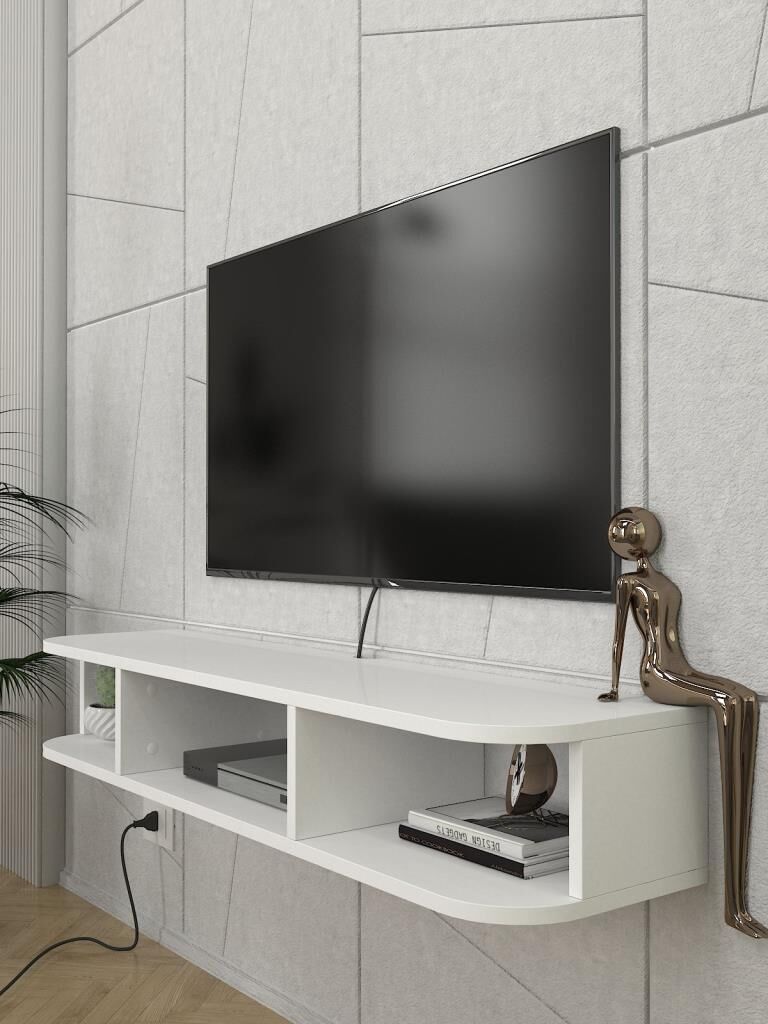 Bask Tv Sehpası Beyaz 120 cm