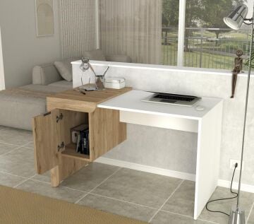 Dario Çalışma Masası Sepet - Beyaz