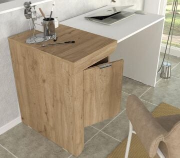 Dario Çalışma Masası Sepet - Beyaz