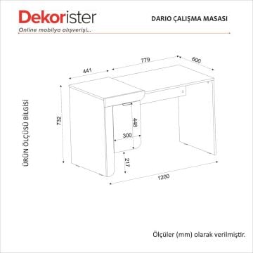 Dario Çalışma Masası Sepet - Beyaz