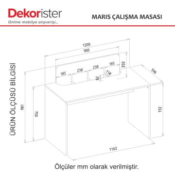 Maris Çalışma Masası Sepet - Beyaz