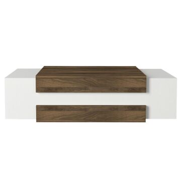 Nora Orta Sehpa BEYAZ-CEVİZ