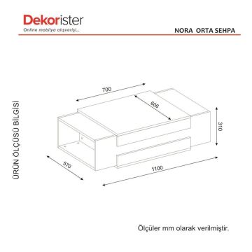 Nora Orta Sehpa BEYAZ-CEVİZ