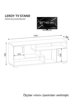 Dekorister Leroy Tv Ünitesi Somon-Beyaz