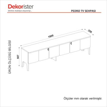 Pedro Tv Sehpası Antrasit - Rota 180cm