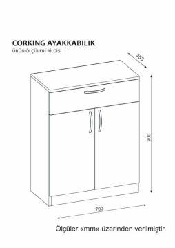 Dekorister Corking Ayakkabılık Beyaz-Cordoba