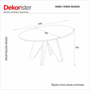 Rebel Yemek Masası Rota - Kumtaşı 150cm