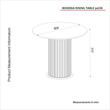 Bohema Yemek Masası Aytaşı - Sepet 90cm