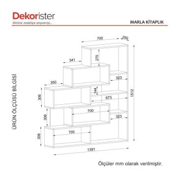 Marla Kitaplık BEYAZ-CEVİZ