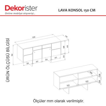 Lava Konsol Rota - Antrasit 150cm