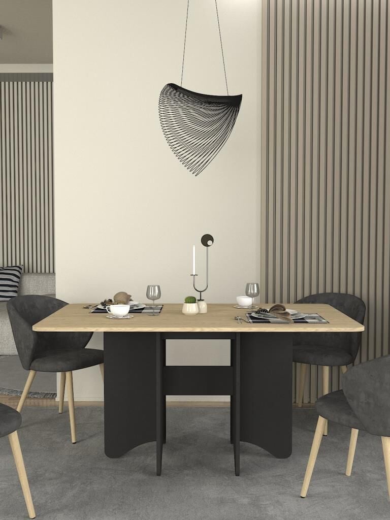 Pedro Yemek Masası Antrasit - Rota 150cm