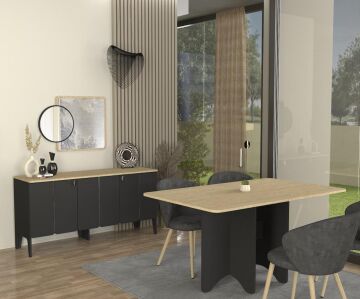 Pedro Yemek Masası Antrasit - Rota 150cm