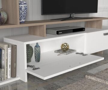 Şimal Kitaplıklı Tv Ünitesi Beyaz-Cordoba