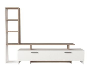 Şimal Kitaplıklı Tv Ünitesi Beyaz-Cordoba