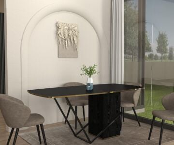 Dekorister Drada Yemek Masası Senkronsiyah 180cm