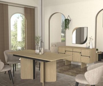 Lava Yemek Masası Rota - Antrasit 180cm