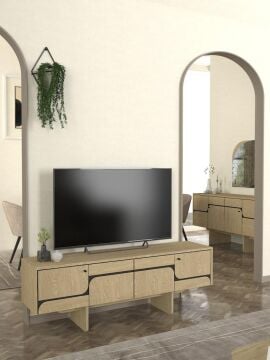 Dekorister Lava Tv Sehpası Rota - Antresit 150cm